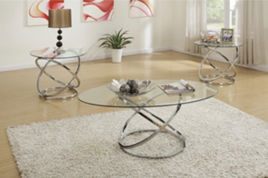 Vol1.P108-|3PCS COFFEE TABLE SET GLASS TOP CLEAR