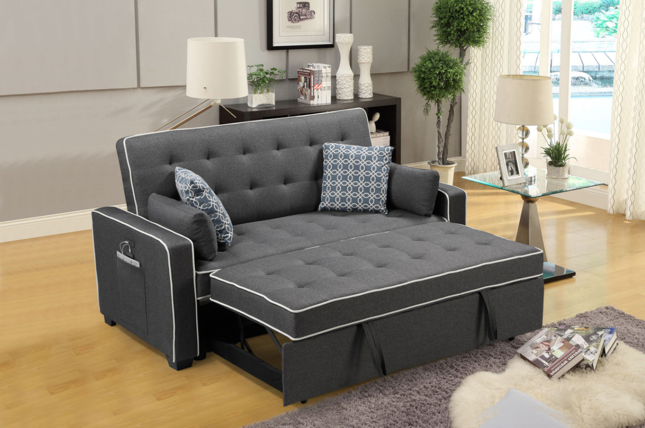 83013 Cody Sofá cama moderno de tela gris 