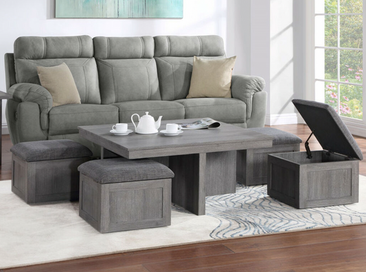 98011 Washoak Coffee Table with 4 Stools