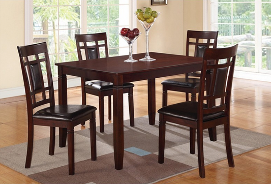 F2232 Vol1.P133-|5PCS DINING TABLE SET WOODEN ESPRESSO