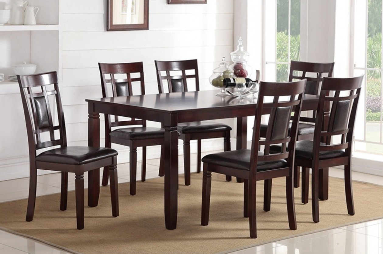 F2294 Vol1.P144-|7PCS DINING TABLE SET 6CHAIRS ESP