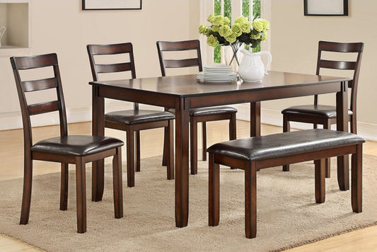 F2547 Vol1.P137-|6PCS DINING TABLE SET (TABLE+4 CHAIRS+BENCH) ESPR