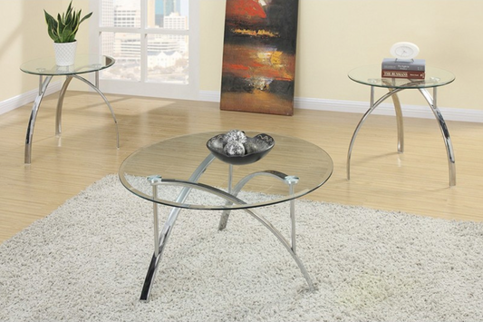 F3098 Vol1.P108-|3PCS COFFEE TABLE SET GLASS TOP CLEAR