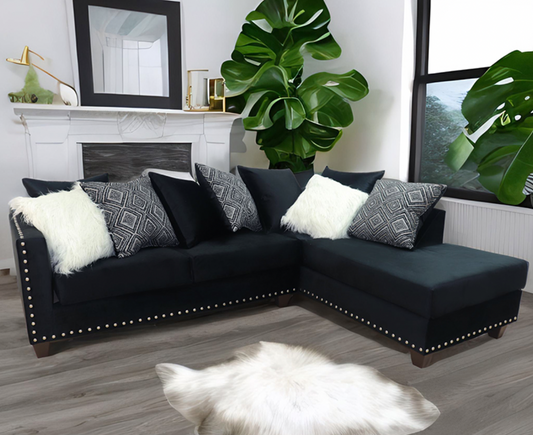 U300SEC-BLK Sectional, Black, Nail Trim