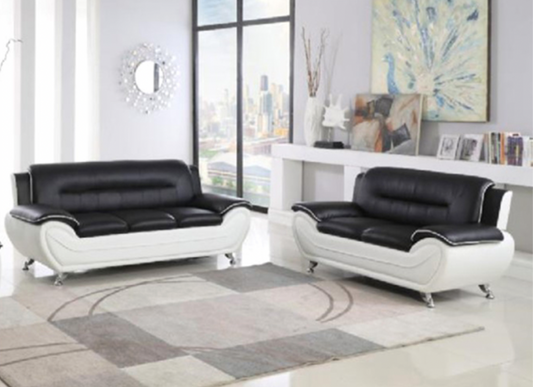 U868-BW Black White Sofa Love Set *PRICE DROP*