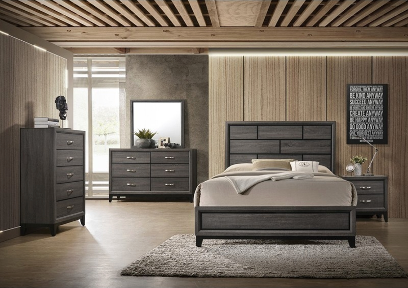 F9396EK KING BEDROOM SET GREY