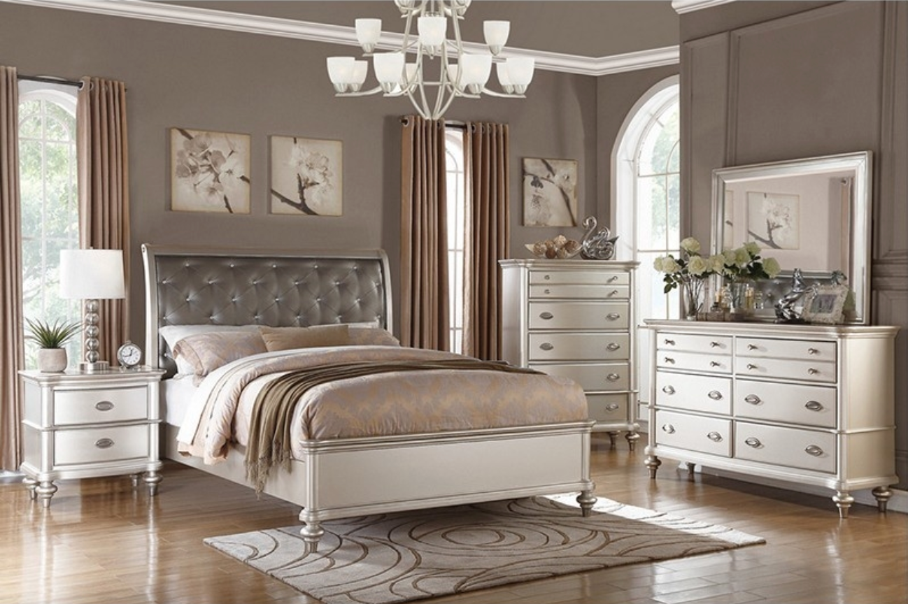 F9317EK KING BEDROOM SET PEARL